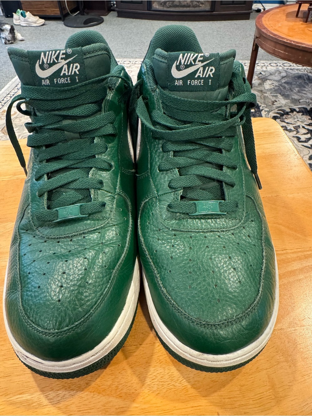 Nike Air Force 1 Men's Green Leather Sneakers